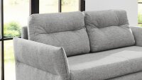 Schlafsofa TIM Stoff grau mit Bettkasten und Kissen 158 cm