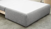 Schlafsofa TIM Stoff grau mit Bettkasten und Kissen 158 cm