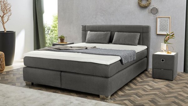 Boxspringbett System ROMANA MIX 180x200 Stoff grau TTFK