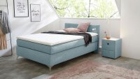 Boxspringbett NORA 120x200 türkis Wendematratze H2/H3 Topper