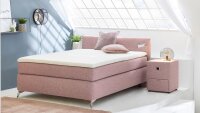 Boxspringbett NORA 120x200 rosa Wendematratze H2/H3 Topper