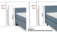 Boxspringbett NORA 120x200 rosa Wendematratze H2/H3 Topper