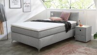 Boxspringbett NORA 140x200 grau Wendematratze H2/H3 Topper