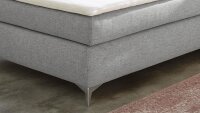 Boxspringbett NORA 140x200 grau Wendematratze H2/H3 Topper