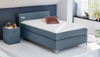 Boxspringbett NORA 140x200 blau Wendematratze H2/H3 Topper