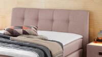 Boxspringbett AMELIE 140x200 Stoff rosa mit Bettkasten...