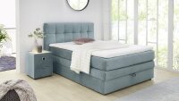 Boxspringbett AMIE 140x200 Samt türkis mit...