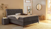 Boxspringbett SCARLETT MIX 180x200 Samt grau mit Topper