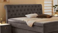 Boxspringbett SCARLETT MIX 180x200 Samt grau mit Topper