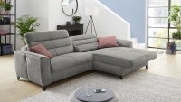 Ecksofa DOUBLE ONE grau mit elekt. Relaxfunktion USB-Port