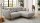 Ecksofa SALO Velours-Bezug grau inkl. Kissen 251x186 cm