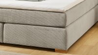 Boxspringbett ROMY Cord beige 7-Zonnen TTFK Topper 180x200 cm