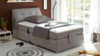 Boxspringbett CONCORT Stoff silber Komfortbett mit Motor...