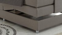 Boxspringbett CONCORT Stoff silber Komfortbett mit Motor 120x200 cm