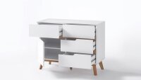 Kommode CERVO Anrichte Sideboard in weiß matt Lack Eiche