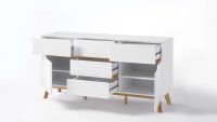 Sideboard CERVO Kommode Anrichte in weiß matt Lack Eiche