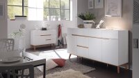 Sideboard CERVO Anrichte Kommode weiß matt Lack Eiche