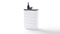 Kommode 2 ATLANTAS Sideboard weiß matt und beton inkl. LED