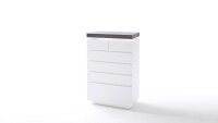 Kommode 2 ATLANTAS Sideboard weiß matt und beton inkl. LED