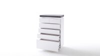 Kommode 2 ATLANTAS Sideboard weiß matt und beton inkl. LED