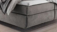 Boxspringbett MALU Stoff hellgrau TTFK mit Topper 180x200 cm