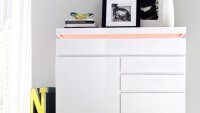 Kommode OCEAN Highboard weiß lackiert mit Beleuchtung