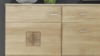 Sideboard BOLOGNA Eiche Bianco Teilmassiv mit Hirnholz...