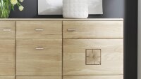 Sideboard BOLOGNA Eiche Bianco Teilmassiv mit Hirnholz Applikation