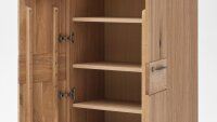 Garderobenschrank NILO Schrank Balkeneiche Bianco teilmassiv furniert