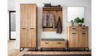 Garderobe 1 TOLEDO Komplett Set Eiche Melamin Metall...