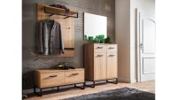 Garderobe 2 TOLEDO Komplett Set Eiche Melamin Metall...