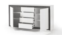 Sideboard DURBAN Schrank weiß Lack matt Betonoptik