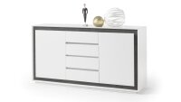 Sideboard DURBAN Schrank weiß Lack matt Betonoptik