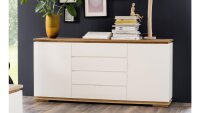 Sideboard CHIARO in weiß matt lack und Asteiche massiv