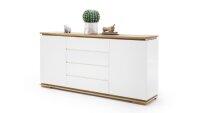 Sideboard CHIARO in weiß matt lack und Asteiche massiv