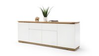 Sideboard CHIARO in weiß matt lack und Asteiche massiv