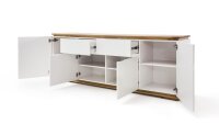 Sideboard CHIARO in weiß matt lack und Asteiche massiv