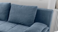 Schlafsofa LUIGI Dauerschläfer Stoff denim blau Federkern inkl. Topper