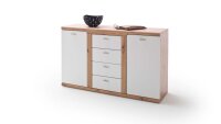 Sideboard TORINO Kommode in weiß matt und Balkeneiche