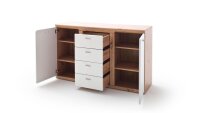 Sideboard TORINO Kommode in weiß matt und Balkeneiche