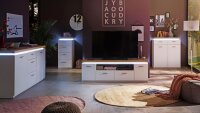 Sideboard CALI Kommode Anrichte weiß Wotan Eiche mit LED