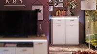 Kommode CALI Anrichte Sideboard weiß Wotan Eiche...