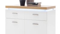 Kommode CALI Anrichte Sideboard weiß Wotan Eiche mit LED