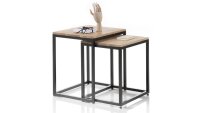 Satztisch SAKURA 2-er Set Asteiche Metall Couchtisch...