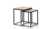 Satztisch SAKURA 2-er Set Asteiche Metall Couchtisch Industrial Style