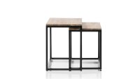 Satztisch SAKURA 2-er Set Asteiche Metall Couchtisch Industrial Style