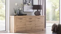 Sideboard MERAN Balkeneichen-Optik Kommode 3-türig melaminbeschichtet