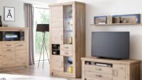 Vitrine MERAN Balkeneichen-Optik anthrazit Highboard...