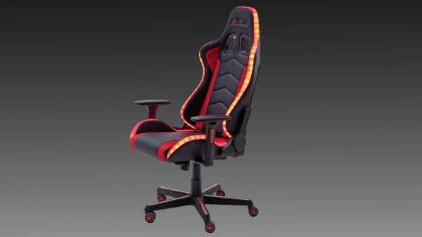 Gamingstuhl McRACING LED Chefsessel Racer rot schwarz