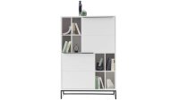 Highboard LILLE Schrank weiß matt Lackierung 100x149 cm